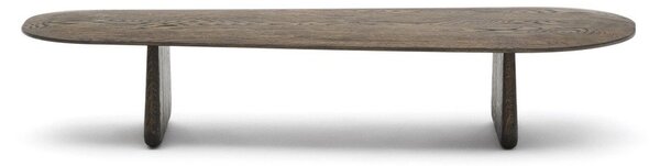 Temno rjava klubska mizica iz masivnega hrasta 64x146 cm Pirita – Kave Home