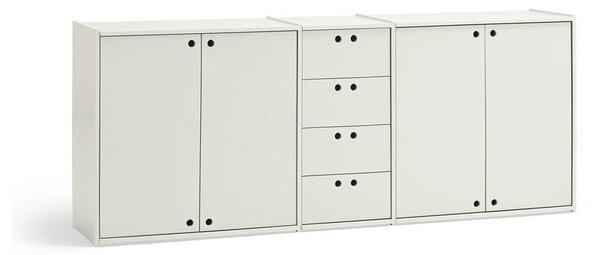 Kremno bela komoda 197x80x40 cm Wally – Teulat