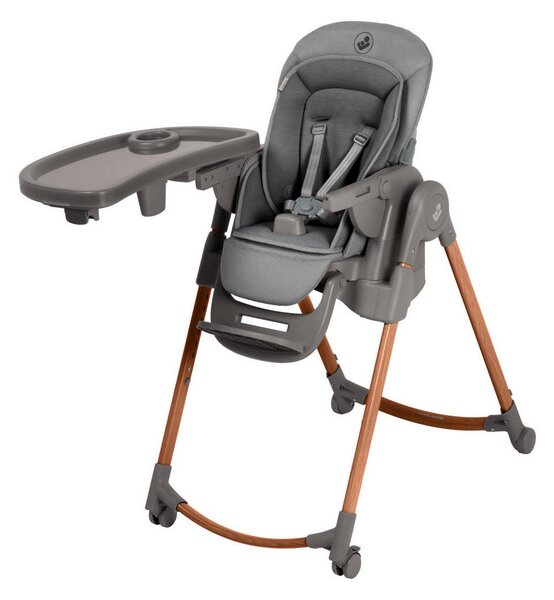 STOLČEK ZA HRANJENJE Minla Plus 55/107/86,7 cm temno siva