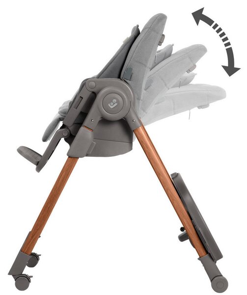 STOLČEK ZA HRANJENJE Minla Plus 55/107/86,7 cm temno siva