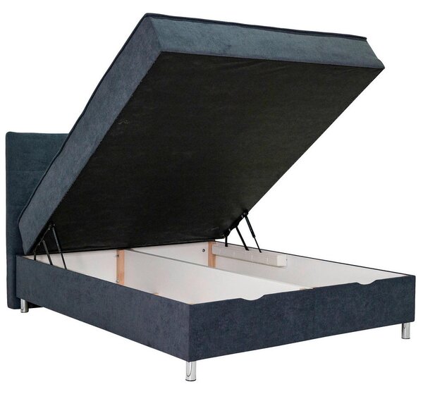 POSTELJA Z VZMETNICO 160 cm x 200 cm , kovina, tekstil siva