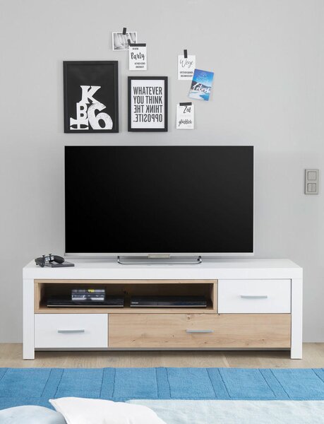 TV-ELEMENT bela, barve hrasta