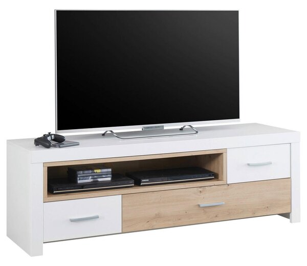 TV-ELEMENT bela, barve hrasta