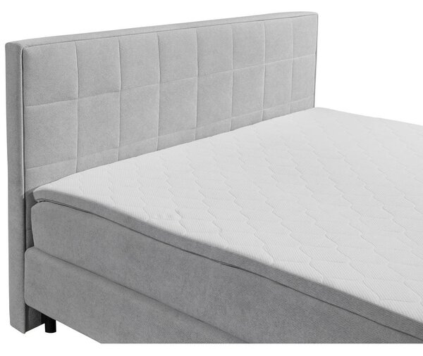 POSTELJA Z VZMETNICO 180 cm x 200 cm , tekstil, leseni material svetlo siva