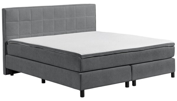 POSTELJA Z VZMETNICO 180 cm x 200 cm , tekstil, leseni material antracit