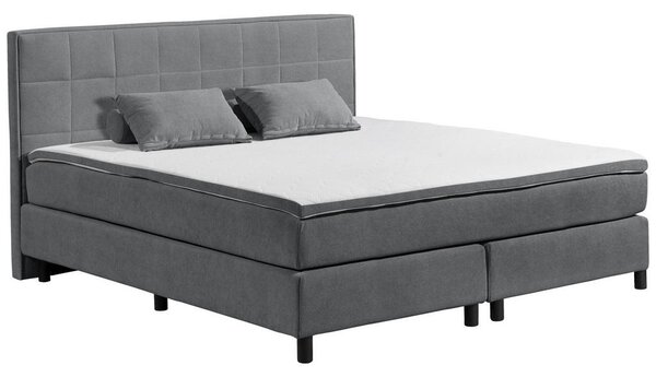 POSTELJA Z VZMETNICO 180 cm x 200 cm , tekstil, leseni material antracit