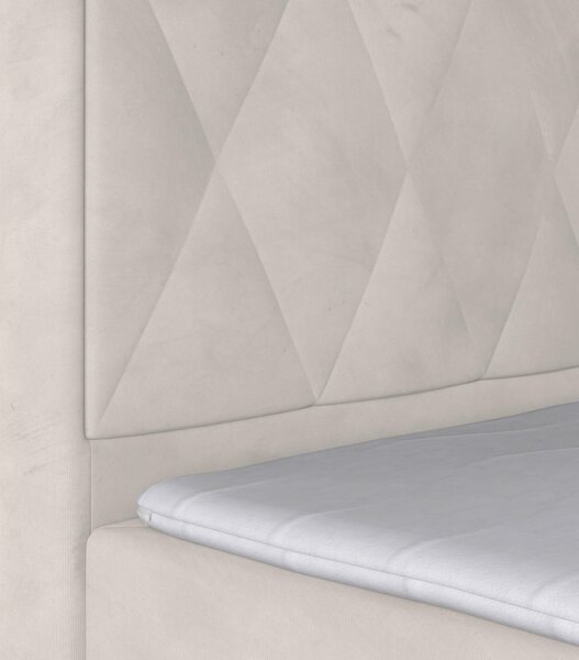 BOXSPRING POSTELJA 180 cm x 200 cm , kovina, umetna masa, tekstil, karton, leseni material bela