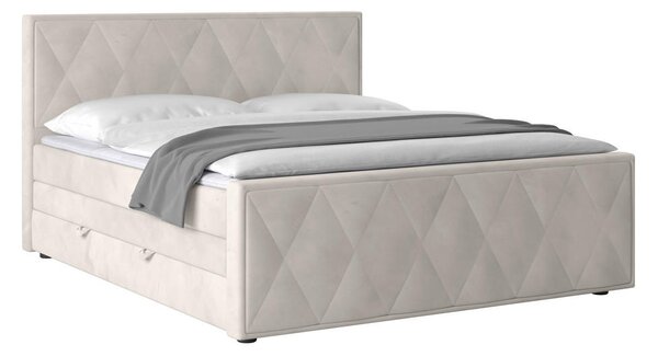 BOXSPRING POSTELJA 180 cm x 200 cm , kovina, umetna masa, tekstil, karton, leseni material bela