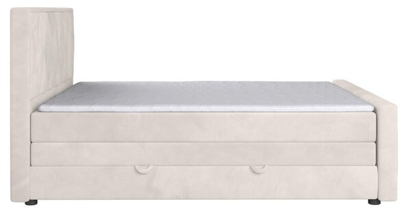 BOXSPRING POSTELJA 180 cm x 200 cm , kovina, umetna masa, tekstil, karton, leseni material bela