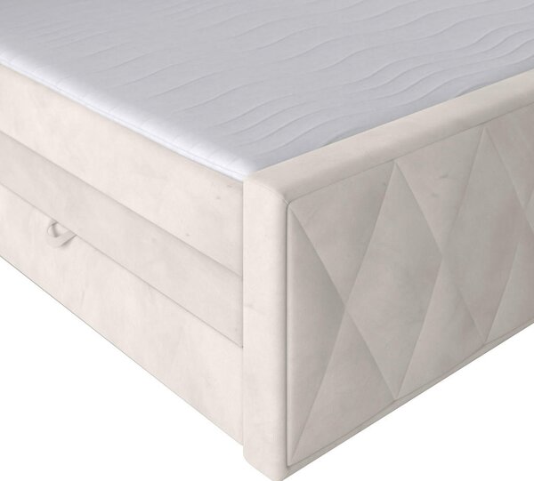 BOXSPRING POSTELJA 180 cm x 200 cm , kovina, umetna masa, tekstil, karton, leseni material bela