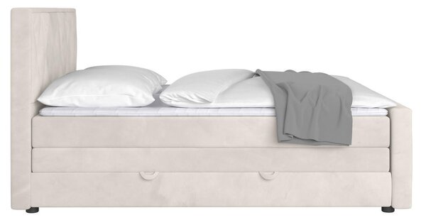 BOXSPRING POSTELJA 180 cm x 200 cm , kovina, umetna masa, tekstil, karton, leseni material bela