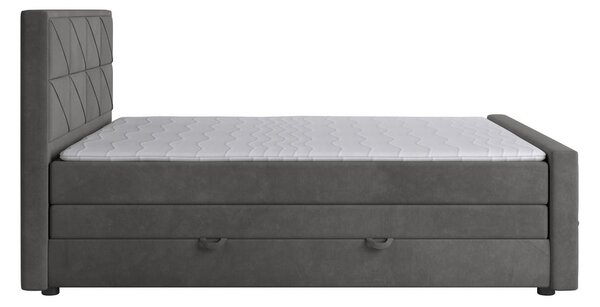 BOXSPRING POSTELJA 180 cm x 200 cm , kovina, umetna masa, tekstil, karton, leseni material antracit