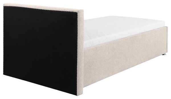 OBLAZINJENA POSTELJA 90 cm x 200 cm , les, kovina, umetna masa, tekstil naravne barve