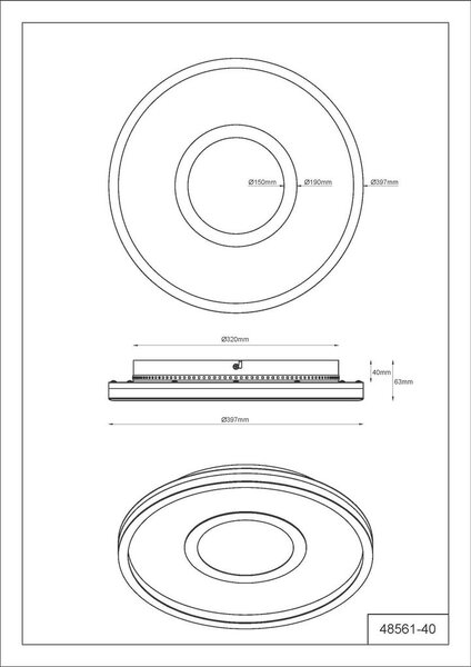 STROPNA LED-SVETILKA EMORY 3000 K 230 V