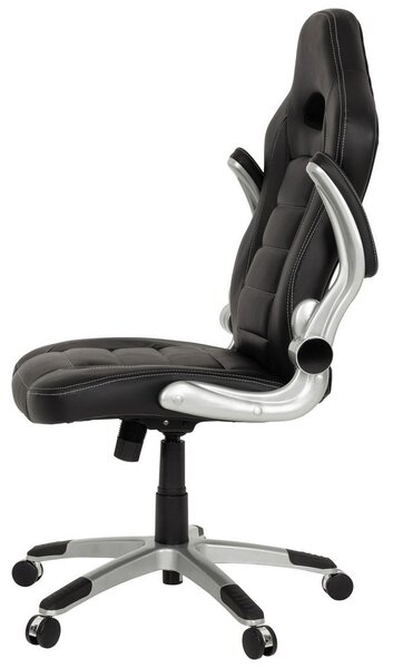 GAMING STOL umetna masa, tekstil črna