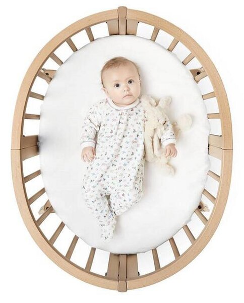 OTROŠKA POSTELJICA Sleepi MINI V3 bukev masivno 82/67/87 cm naravne barve