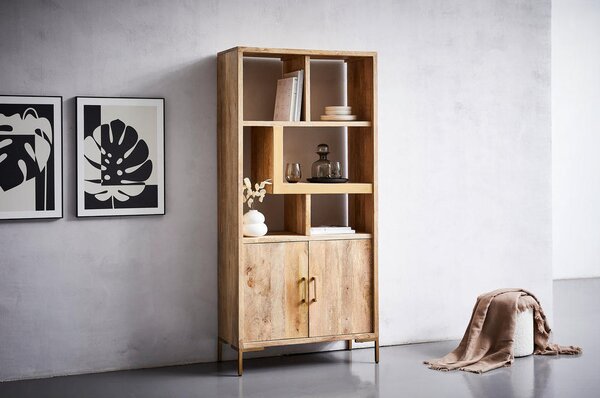 REGAL 88/192/40 cm naravne barve, zlate barve