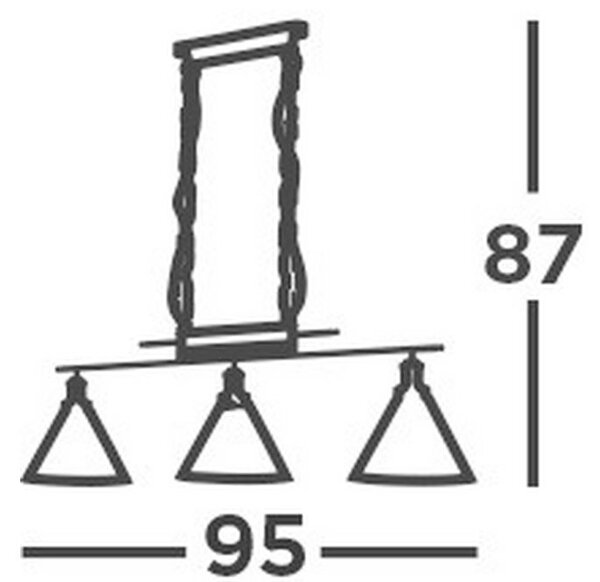VISEČA SVETILKA Pyramid 95/87/23 cm E27