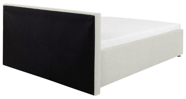 OBLAZINJENA POSTELJA 140 cm x 200 cm , les, kovina, umetna masa, tekstil krem barve