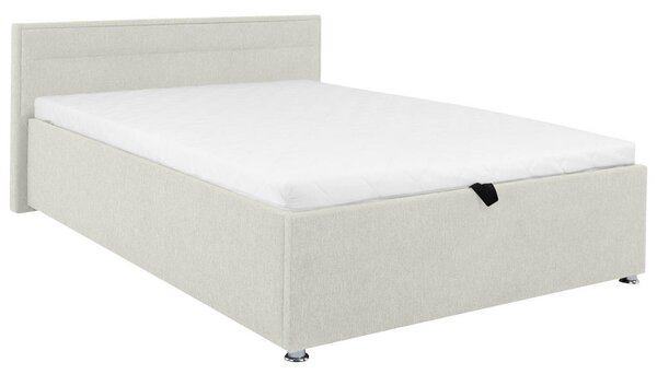 OBLAZINJENA POSTELJA 140 cm x 200 cm , les, kovina, umetna masa, tekstil krem barve