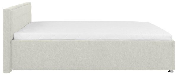OBLAZINJENA POSTELJA 140 cm x 200 cm , les, kovina, umetna masa, tekstil krem barve