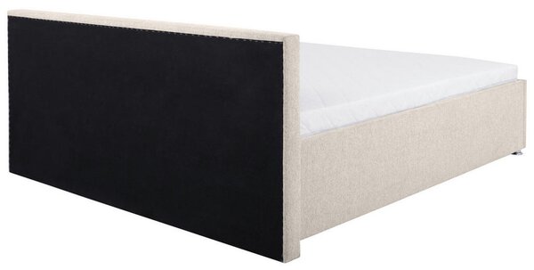 OBLAZINJENA POSTELJA 160 cm x 200 cm , les, kovina, umetna masa, tekstil naravne barve