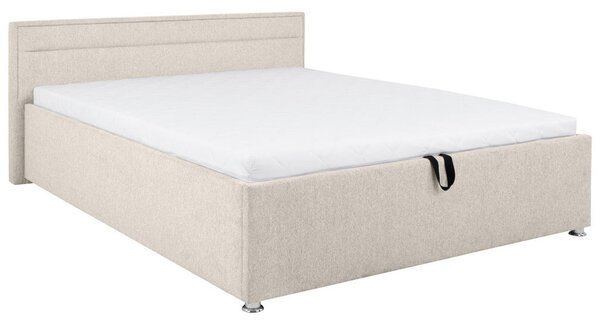 OBLAZINJENA POSTELJA 160 cm x 200 cm , les, kovina, umetna masa, tekstil naravne barve