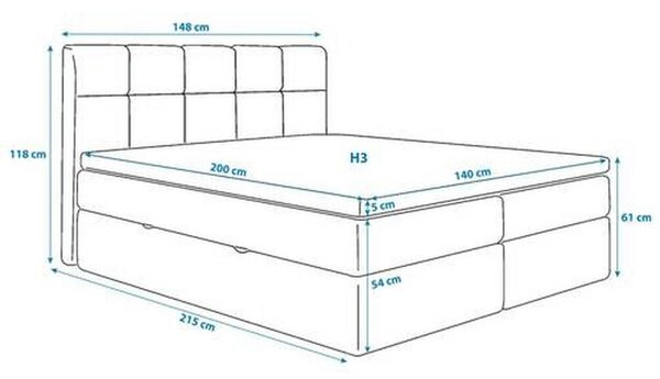 POSTELJA Z VZMETNICO 140 cm x 200 cm , les, tekstil, leseni material bež
