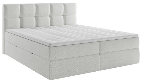 POSTELJA Z VZMETNICO 140 cm x 200 cm , les, tekstil, leseni material bela