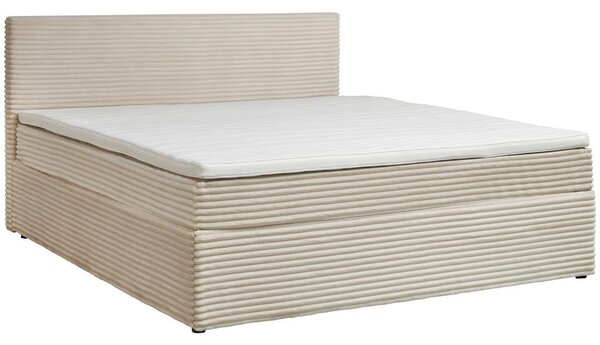 POSTELJA Z VZMETNICO 180 cm x 200 cm , tekstil krem barve