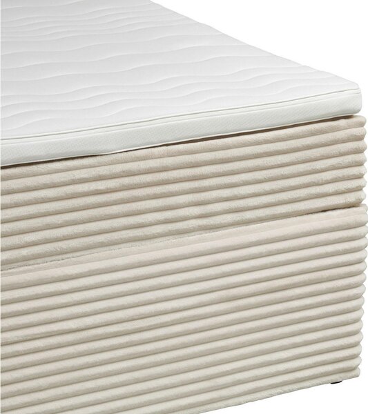 POSTELJA Z VZMETNICO 180 cm x 200 cm , tekstil krem barve