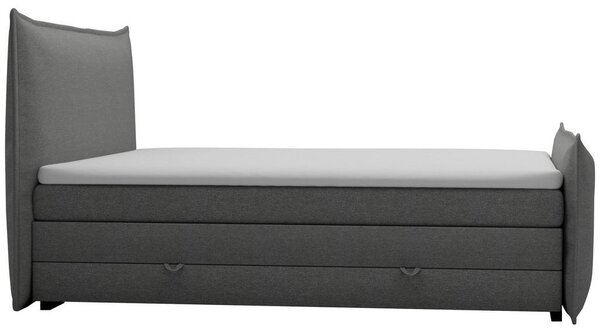 BOXSPRING POSTELJA 160 cm x 200 cm , tekstil srebrne barve