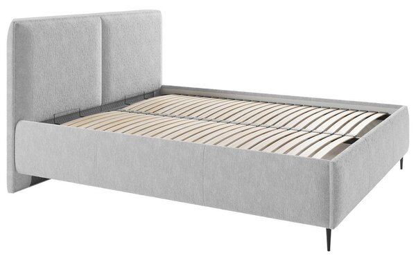 OBLAZINJENA POSTELJA 180 cm x 200 cm , les, tekstil, leseni material siva