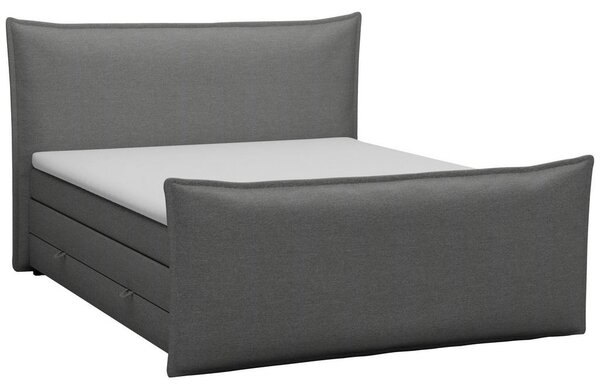 BOXSPRING POSTELJA 160 cm x 200 cm , tekstil srebrne barve