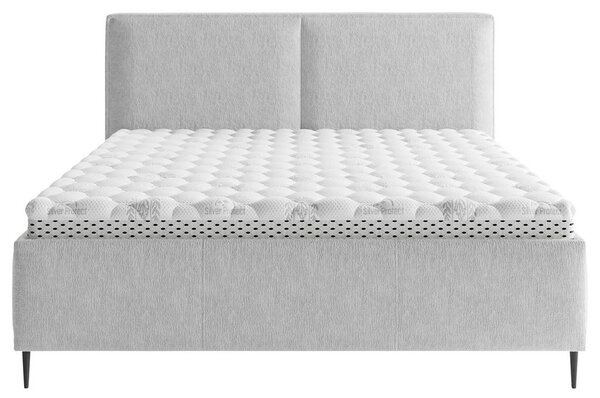 OBLAZINJENA POSTELJA 180 cm x 200 cm , les, tekstil, leseni material siva