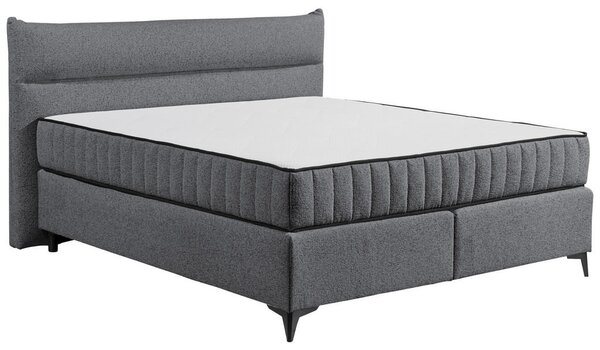 POSTELJA BOXSPRING 180 cm x 200 cm , tekstil, leseni material antracit