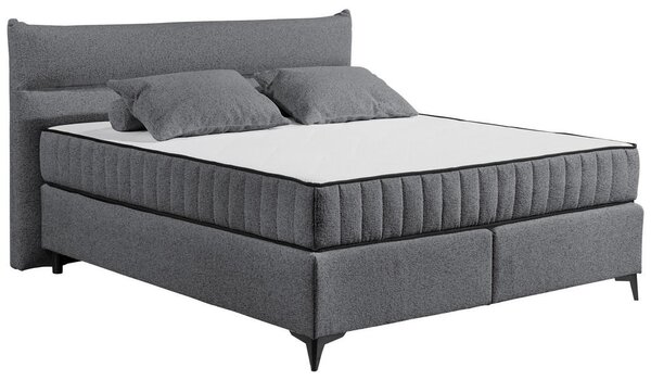 POSTELJA BOXSPRING 180 cm x 200 cm , tekstil, leseni material antracit