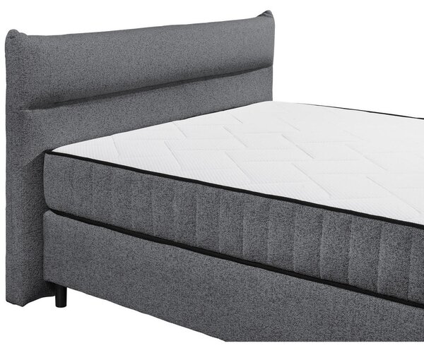 POSTELJA BOXSPRING 180 cm x 200 cm , tekstil, leseni material antracit