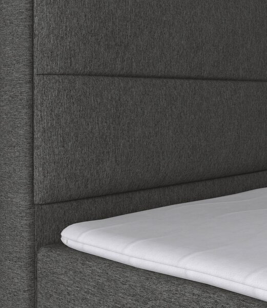 BOXSPRING POSTELJA 180 cm x 200 cm , les, kovina, umetna masa, tekstil antracit