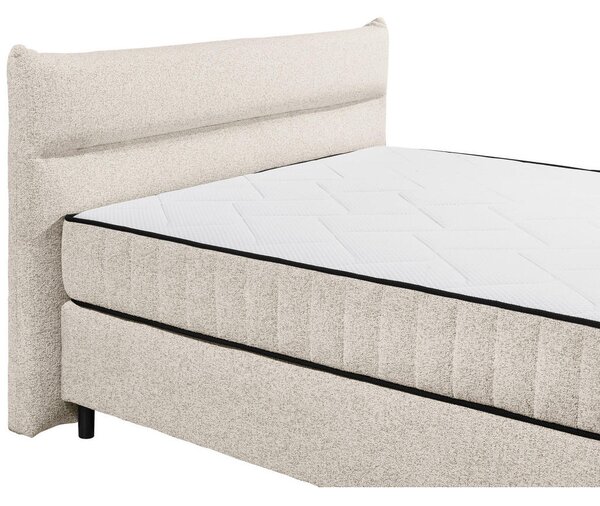 POSTELJA BOXSPRING 180 cm x 200 cm , leseni material, tekstil bež
