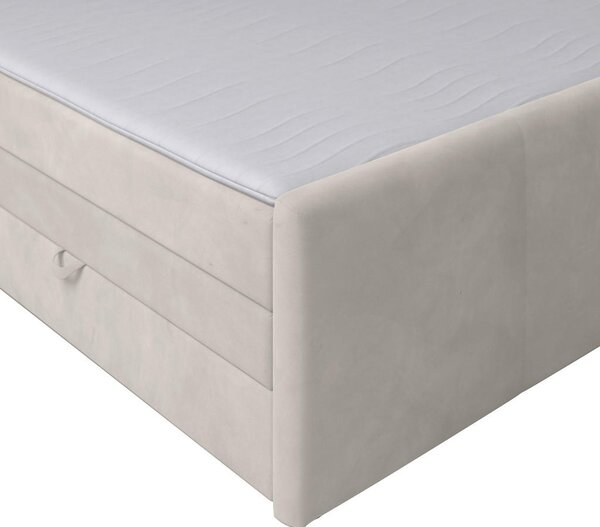 BOXSPRING POSTELJA 180 cm x 200 cm , leseni material krem barve