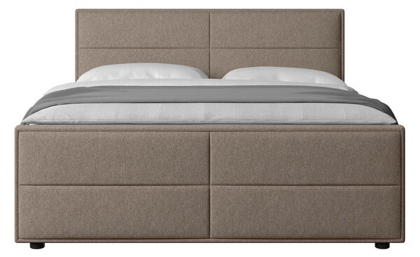 BOXSPRING POSTELJA 180 cm x 200 cm , les, kovina, umetna masa, tekstil bež