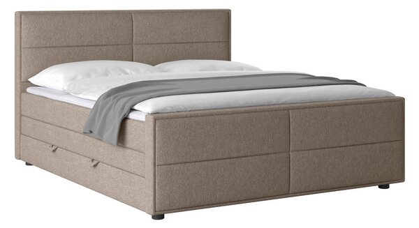 BOXSPRING POSTELJA 180 cm x 200 cm , les, kovina, umetna masa, tekstil bež