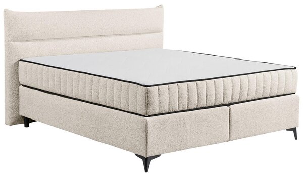 POSTELJA BOXSPRING 180 cm x 200 cm , leseni material, tekstil bež
