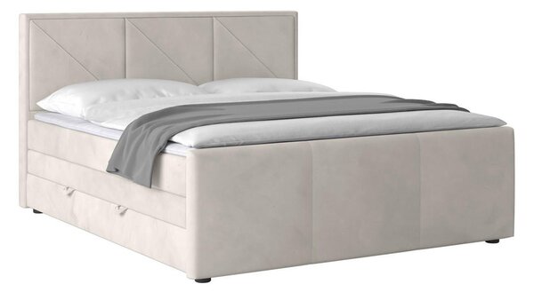 BOXSPRING POSTELJA 180 cm x 200 cm , leseni material krem barve