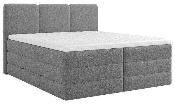 POSTELJA BOXSPRING 180 cm x 200 cm , les, tekstil, leseni material antracit