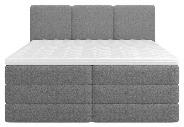 POSTELJA BOXSPRING 180 cm x 200 cm , les, tekstil, leseni material antracit