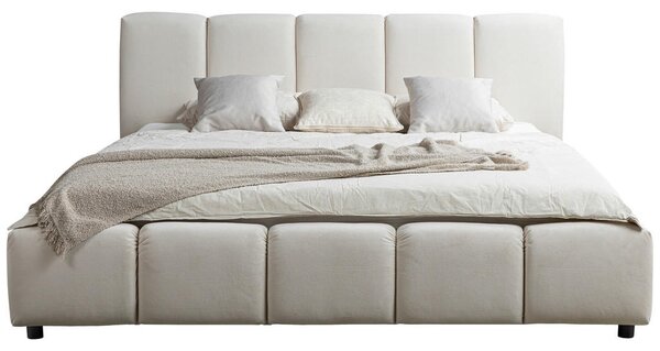 OBLAZINJENA POSTELJA 180 cm x 200 cm , les, umetna masa, tekstil, leseni material bež