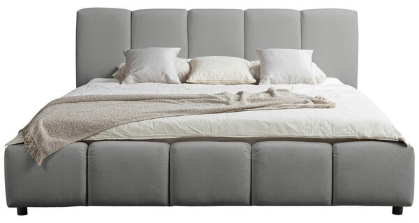 OBLAZINJENA POSTELJA 180 cm x 200 cm , les, umetna masa, tekstil, leseni material siva
