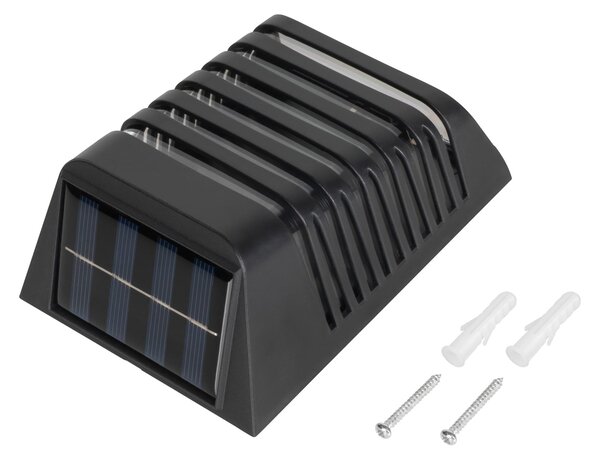 Solarna vrtna fasadna svetilka komplet 2 kosov IP44 črna